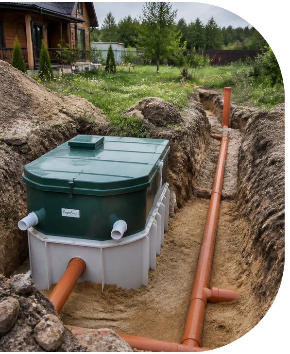 Монтаж септика Евробион с запуском под ключ в Туймазы